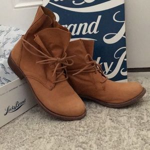 Lucky Brand Ridley Toffee Tie Closure Boots 9M